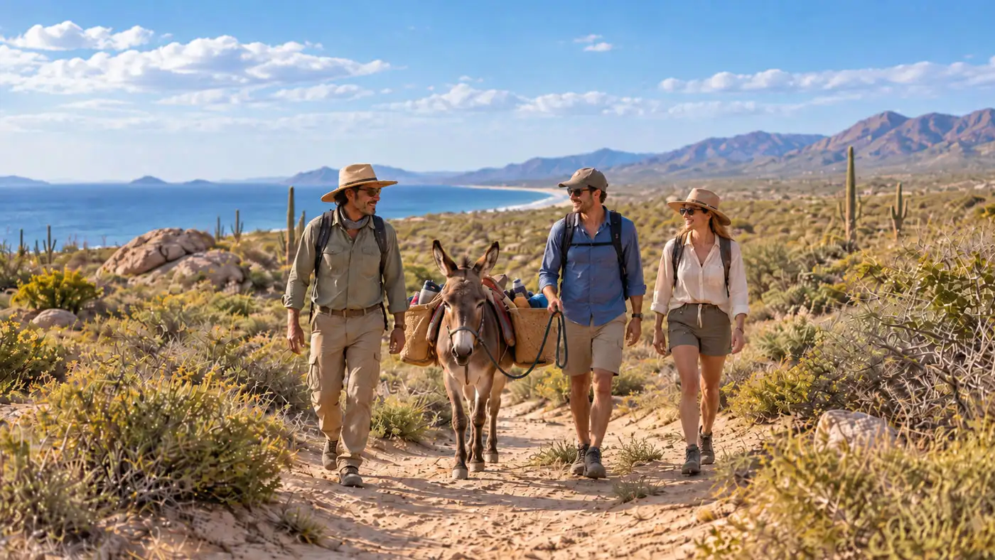 Donkey Tour and Lunch hiking experience in Baja California Sur